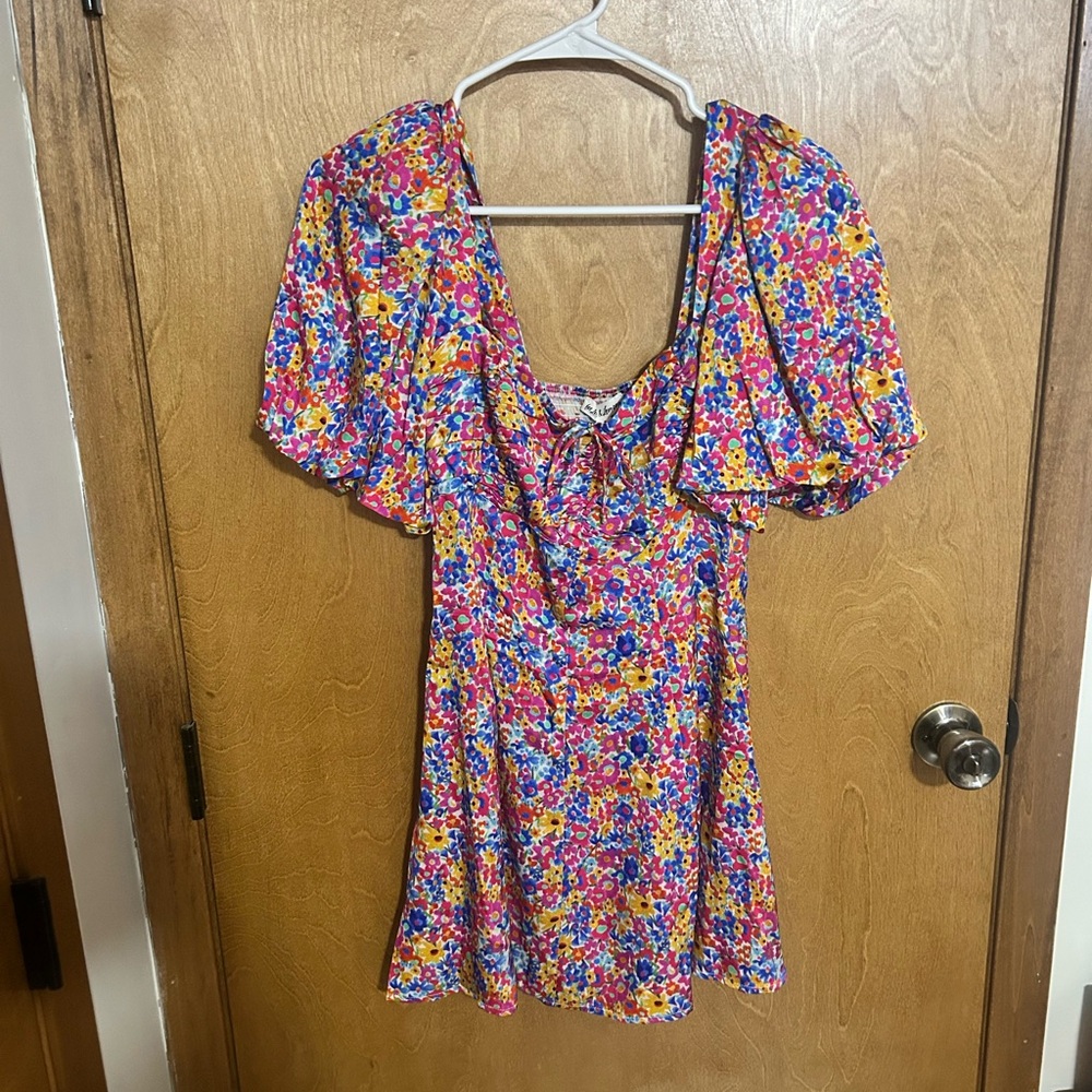 For Love & Lemons Women’s Sasha Mini Dress Blue Ditzy Floral - Size Small 🍋 - Picture 4 of 8